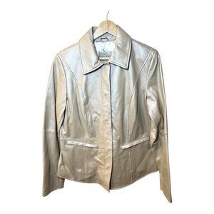 Bradley Bradley Bayou Women’s Champagne Metallic Leather Jacket Size Small